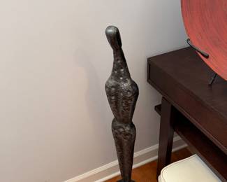 Brutalist Cast Elongated Abstract Figure Floor Sculpture