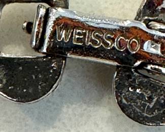 $85, Weissco Rhinestone Necklace Vintage Silver Tone Statement Necklace Clear Baguette Round Stones Fringe Bib Jewelry