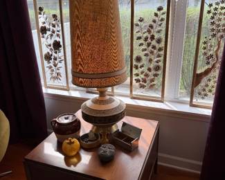 Mid-Century Modern Ceramic Table Lamp with Tall Cone Shade