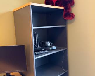 $45 - Laminate Four-Tier Open Bookcase with Light Wood Top