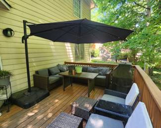 Patio Furniture and Cantilever Umbrella