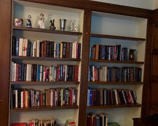 The library is filled with books ranging from health hints to current authors to vintage titles