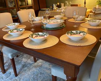 Dining room table 60" square with 2 additional leaves