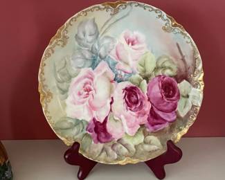 $24.00 - Antique Haviland France Limoges Plate Hand Painted Floral Gold Scalloped Edge 8”