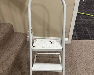 $18.00 - White Folding 2-Step Stool