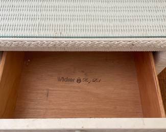 $295.00 - Vintage Henry Link White Wicker Nightstand - 23.5" x 17" x 24"H