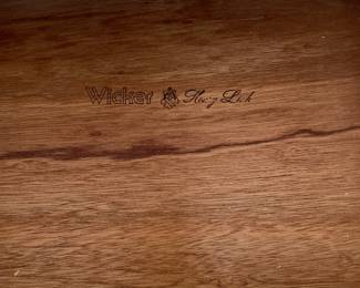 $295.00 - Henry Link Vintage White Wicker 3 Drawer Dresser with Glass Tabletop - 30" x 19" x 30"T