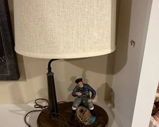 $60.00 - Vintage Fisherman Figurine Lamp -23"T x 12"W