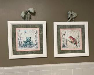 $54.00 - Leaping Frog Bath Pattern Wall Art-12" x12"