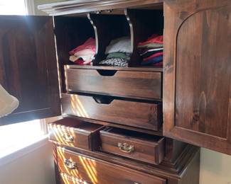 $48.00 - Vintage Wood Dressing Hutch -39.5” x 20” x 64” T