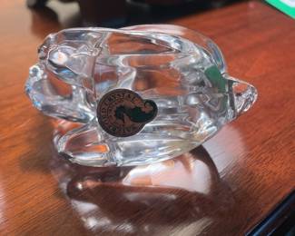 $46.00 - Waterford Crystal Bunny Rabbit Ears Up Cleaning Paws Paperweight Figurine