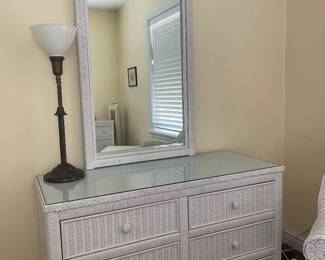 $345.00 - Vintage Henry Link 6 Drawer Dresser with Mirror- 46"× 19ʺ× 30ʺH (Mirror 26" x 45")
