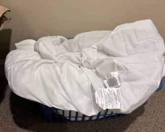 $10.00 - Two Mattress Covers with Laundry Basket