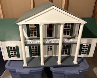 $225.00 - Dollhouse Replica of The Hermitage, Andrew Jackson’s Home in Tennessee with 3 Doll Accessory Bins - 50" L x 22" D x 27"T 