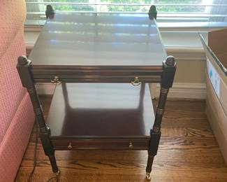 $125.00/each -Bombay Company 2-Tier Side End Table with Drawer & Pullout Tray Pull  (2 matching Tables)