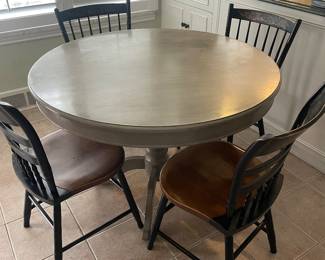 $395.00 -Ballard Designs 42" Round Pedestal Wood Dining Table