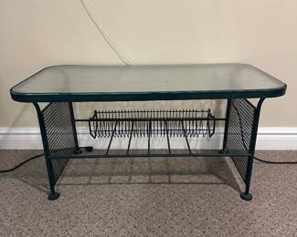 $100.00 - Vintage Wrought Iron Glass Top Indoor/Outdoor Coffee Table - 36"L x 19"W x 17"T