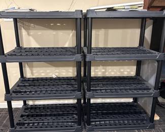 $50.00 Each - 4-Tier Heavy Duty Black Plastic Utility Shelving Units