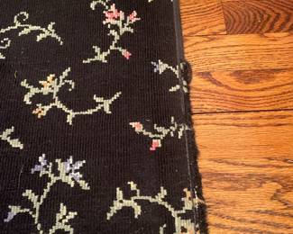 $375.00 - 8.5' x 11.5' - Navy Rug with Floral Print (Some Thread Missing on Edge)