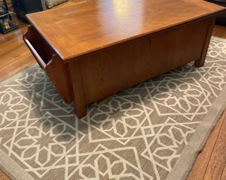 $197.00 -Mission Rectangle Wood Coffee Table with Storage, 4 Drawer with Side Magazine Holders, 50"x 30" x 20"T