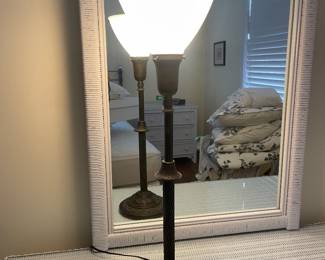$48.00 - Vintage Art Deco Brass Torchiere Table Lamp -27.5" T