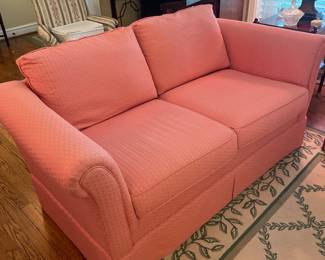 $325.00 - Pink Upholstered Loveseat (Good Condition)