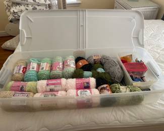 $25.00 - Knitting/Sewing Plastic Container (includes plastic container w/lid)