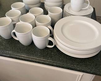 $45.00 - Threshold 34pc White Porcelain Beaded Rim Dinnerware Set