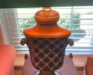 $75.00/each - (2 matching lamps) Large Table Lamp with Black Shade