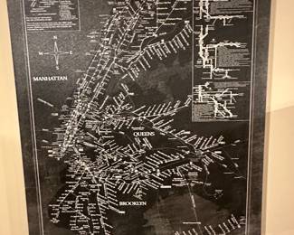 $40.00 - New York Subway Map Canvas Print - 28" x 22"