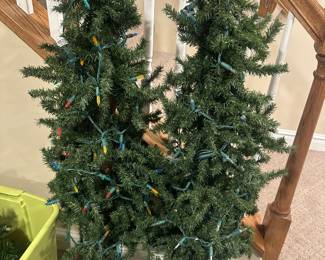 $40.00 - Two Pre-Lit Artificial Christmas Trees