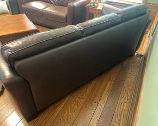 $595.00 - Brown Leather Sofa (Good Condition)