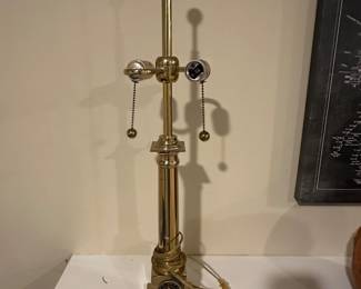 $75.00 - Vintage Brass Table Lamp Featuring the Seal of Saint Louis University