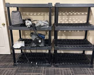 $50.00 Each - 4-Tier Heavy Duty Black Plastic Utility Shelving Units
