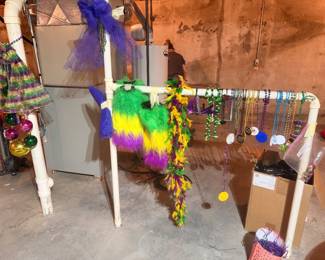 Mardi Gras decor and beads