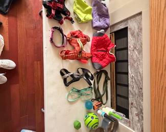 Pet Gear- Harnesses, bowls, sweaters