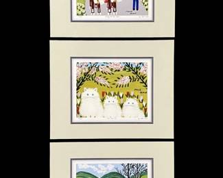 3pc. Maud Lewis Set 5 Lithographs