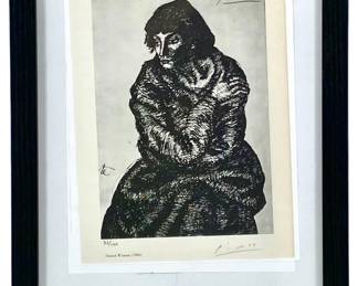 Framed Pablo Picasso “Seated Woman" Print 32/100