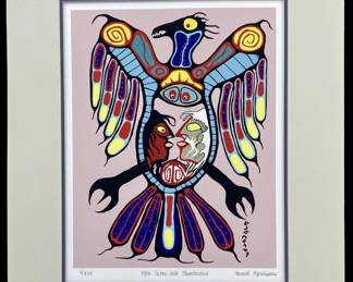 Norval Morrisseau Abstract Lithograph