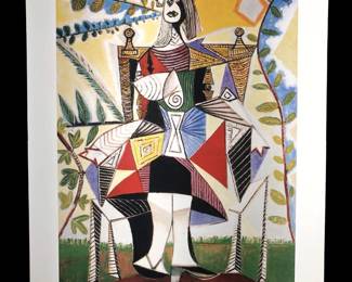 Pablo Picasso Girl In Colorful Dress Giclee on