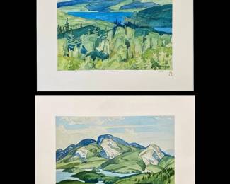 2pc A.J. Casson “A Summer Symphony" Lithograph