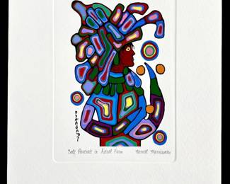Morrisseau “Portrait in Astral Form" Lithograph