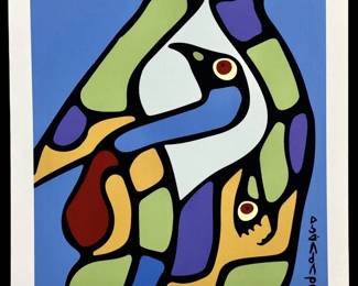Norval Morrisseau “Loons" Lithograph