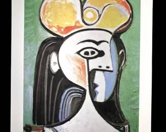 Pablo Picasso Girl With Black Hair & Yellow Hat