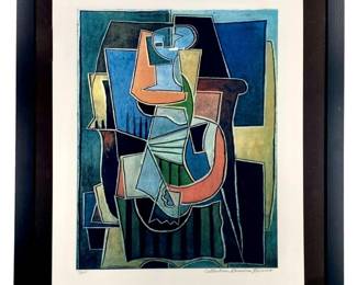 Framed Abstract Picasso Lithograph 9/500