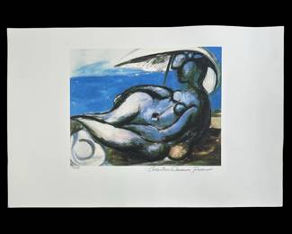 Picasso “Reclining Nude at Beach" Lithograph