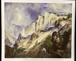 Thomas Moran 1903 Landscape Litho on Canvas