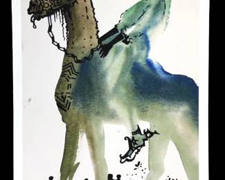 Salvador Dali Chameau Art Cavalier Noir Lithograph