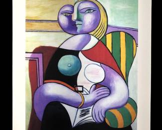 Pablo Picasso Lady in Striped Green Chair Giclee