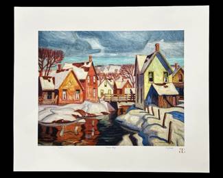 A.J. Casson “Ontario Village" Lithograph
